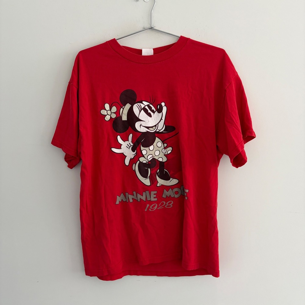 Disney Minnie Mouse 1928 Florida Red Graphic T-Shirt Women Large